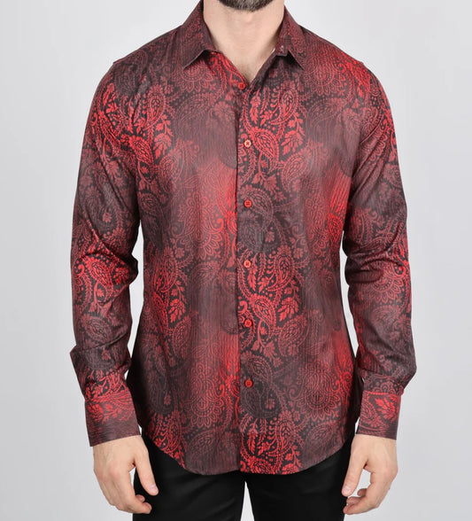 Satin Red Dress Shirt