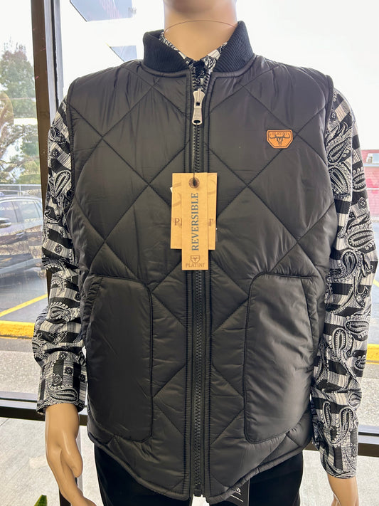 Black Insulated Reversible Vest